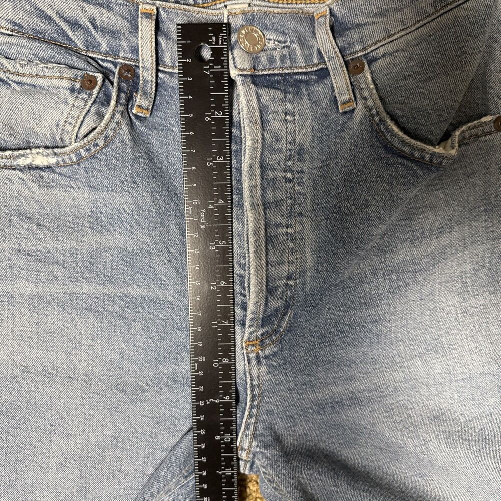 Agolde Jeans Riley Crop Womens Size 24 High Rise Straight Distressed Denim - Picture 6 of 9
